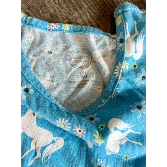 Wonder Nation Unicorn Dress Girls Sleeveless Blue Casual Summer Size S 6/6X - Picture 3 of 4